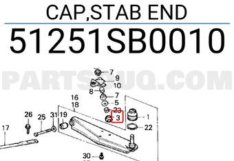 Honda 51251SB0010 CAP,STAB END