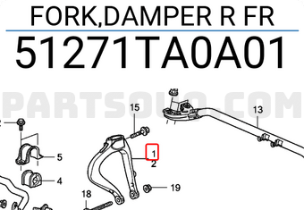 Honda 51271TA0A01 FORK,DAMPER R FR