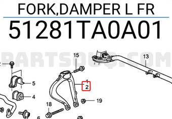 Honda 51281TA0A01 FORK,DAMPER L FR