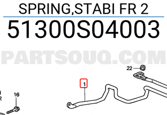 Honda 51300S04003 SPRING,STABI FR 2