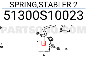 Honda 51300S10023 SPRING,STABI FR 2