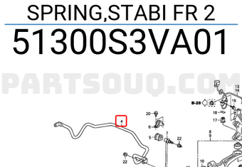 Honda 51300S3VA01 SPRING,STABI FR 2
