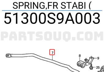 Honda 51300S9A003 SPRING,FR STABI