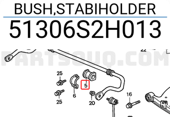 Honda 51306S2H013 BUSH,STABIHOLDER