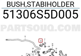 Honda 51306S5D005 BUSH,STABIHOLDER