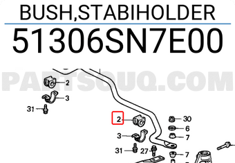 Honda 51306SN7E00 BUSH,STABIHOLDER