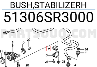Honda 51306SR3000 BUSH,STABILIZERH