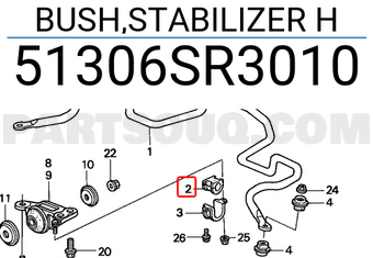 Honda 51306SR3010 BUSH,STABILIZER H