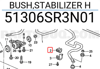 Honda 51306SR3N01 BUSH,STABILIZER H