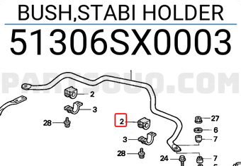 Honda 51306SX0003 BUSH,STABI HOLDER