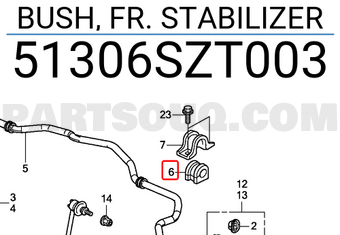 Honda 51306SZT003 BUSH, FR. STABILIZER