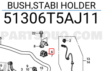 Honda 51306T5AJ11 BUSH,STABI HOLDER