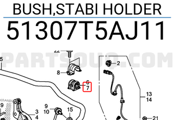 Honda 51307T5AJ11 BUSH,STABI HOLDER