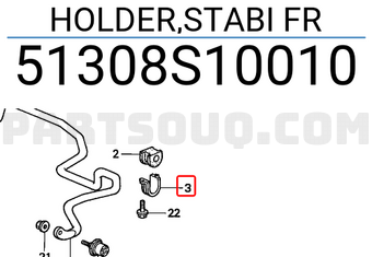 Honda 51308S10010 HOLDER,STABI FR