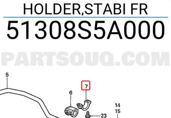 Honda 51308S5A000 HOLDER,STABI FR