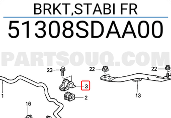 Honda 51308SDAA00 BRKT,STABI FR