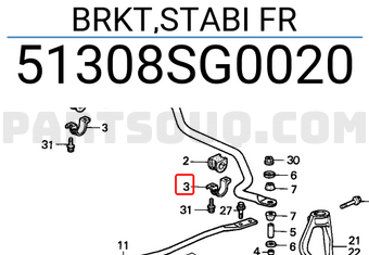 Honda 51308SG0020 BRKT,STABI FR