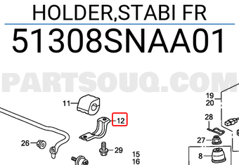 Honda 51308SNAA01 HOLDER,STABI FR