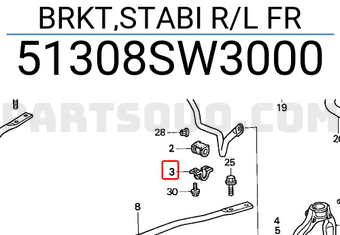 Honda 51308SW3000 BRKT,STABI R/L FR