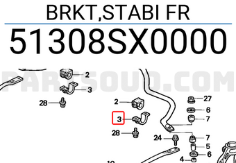 Honda 51308SX0000 BRKT,STABI FR