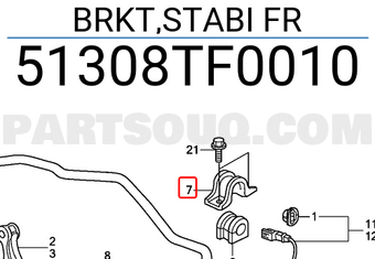 Honda 51308TF0010 BRKT,STABI FR