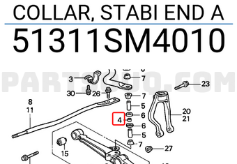 Honda 51311SM4010 COLLAR, STABI END A