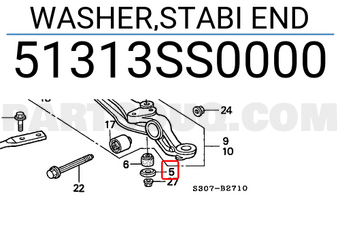 Honda 51313SS0000 WASHER,STABI END
