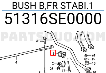 Honda 51316SE0000 BUSH B,FR STABI.1