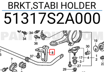 Honda 51317S2A000 BRKT,STABI HOLDER