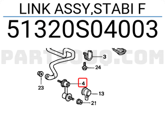 Honda 51320S04003 LINK ASSY,STABI F