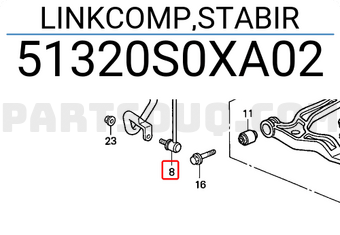 Honda 51320S0XA02 LINKCOMP,STABIR