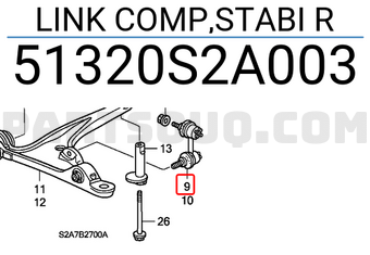 Honda 51320S2A003 LINK COMP,STABI R