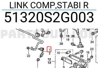 Honda 51320S2G003 LINK COMP,STABI R