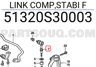 Honda 51320S30003 LINK COMP,STABI F
