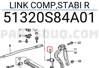 Honda 51320S84A01 LINK COMP,STABI R