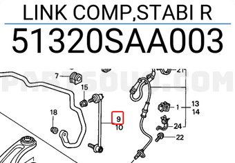 Honda 51320SAA003 LINK COMP,STABI R