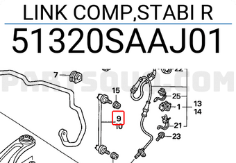 Honda 51320SAAJ01 LINK COMP,STABI R