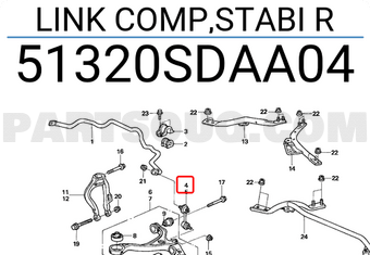 Honda 51320SDAA04 LINK COMP,STABI R