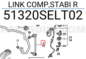 Honda 51320SELT02 LINK COMP,STABI R