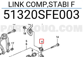 Honda 51320SFE003 LINK COMP,STABI F