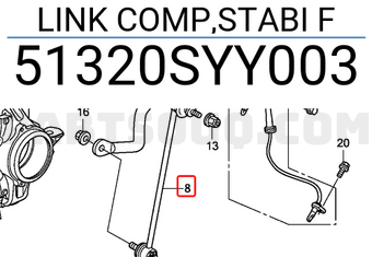 Honda 51320SYY003 LINK COMP,STABI F