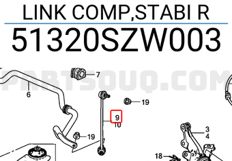 Honda 51320SZW003 LINK COMP,STABI R