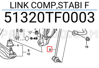 Honda 51320TF0003 LINK COMP,STABI F