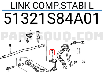 Honda 51321S84A01 LINK COMP,STABI L