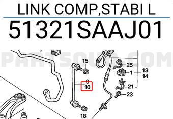 Honda 51321SAAJ01 LINK COMP,STABI L