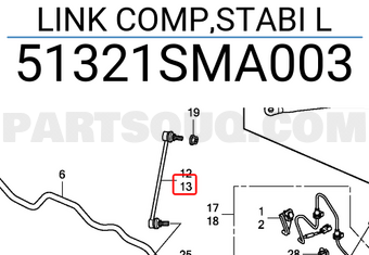 Honda 51321SMA003 LINK COMP,STABI L
