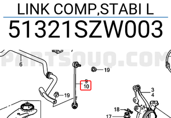 Honda 51321SZW003 LINK COMP,STABI L