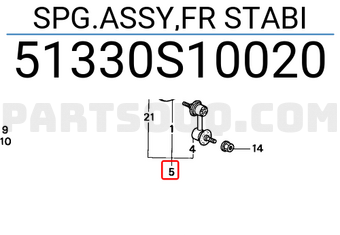 Honda 51330S10020 SPG.ASSY,FR STABI