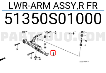 Honda 51350S01000 LWR-ARM ASSY,R FR