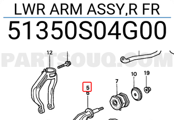 Honda 51350S04G00 LWR ARM ASSY,R FR